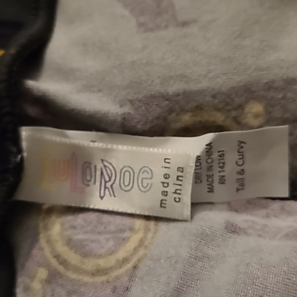 LLR LuLaRoe Slate Blue Gray & Yellow Photography Camera Leggings Sz TC - Picture 7 of 7